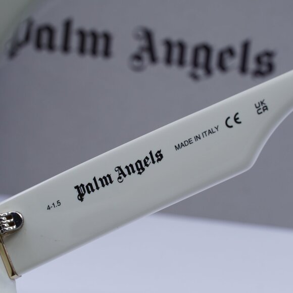 Palm Angels PERI103 ELFIN 0107 Aviator Sunglasses - White/Dark Grey - Picture 6 of 9